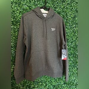 Reebok Dark Gray Pullover Hoodie with Small Logo